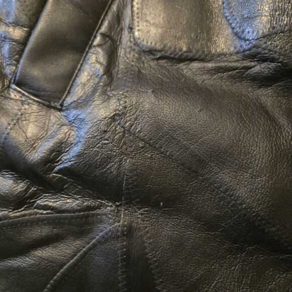 Vintage Dead Stock Leather Duster Trench Coat Full Length Collared Grunge - Picture 9 of 10